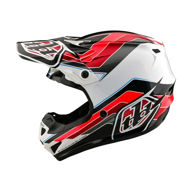 Troy Lee Designs SE4 Polyacrylite Block casco cross Charcoal Red MIPS