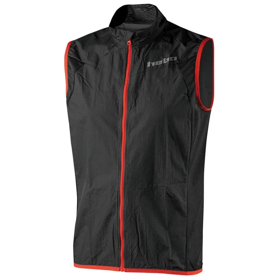 Hebo Free Light gilet bici antivento rosso nero