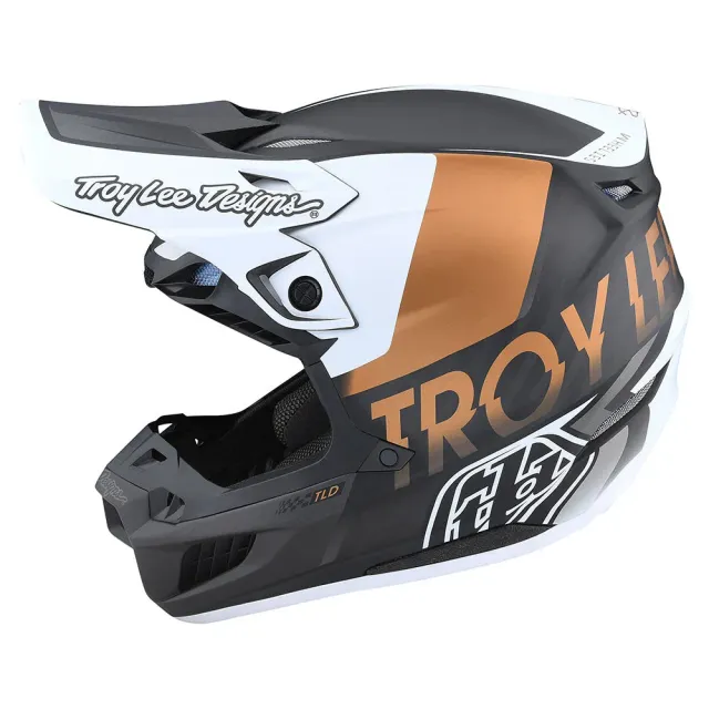 Troy Lee Designs SE5 Carbon Qualifier White Bronze casco cross