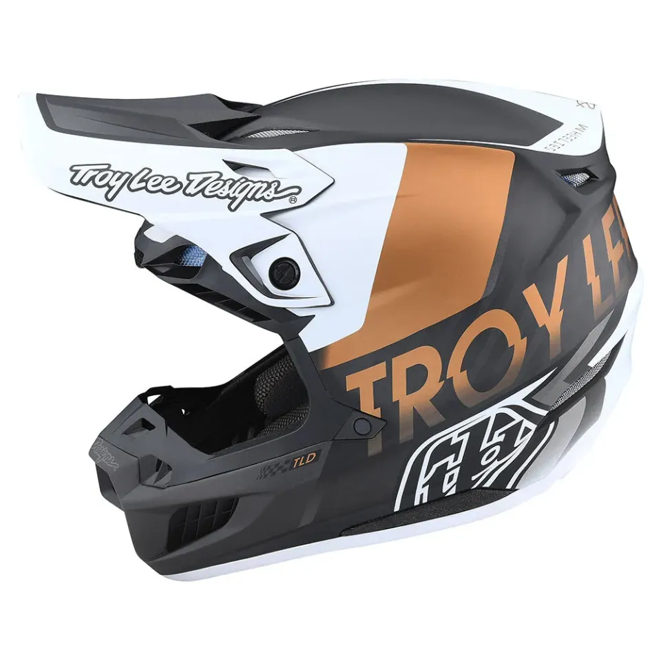 Troy Lee Designs SE5 Carbon Qualifier White Bronze casco cross