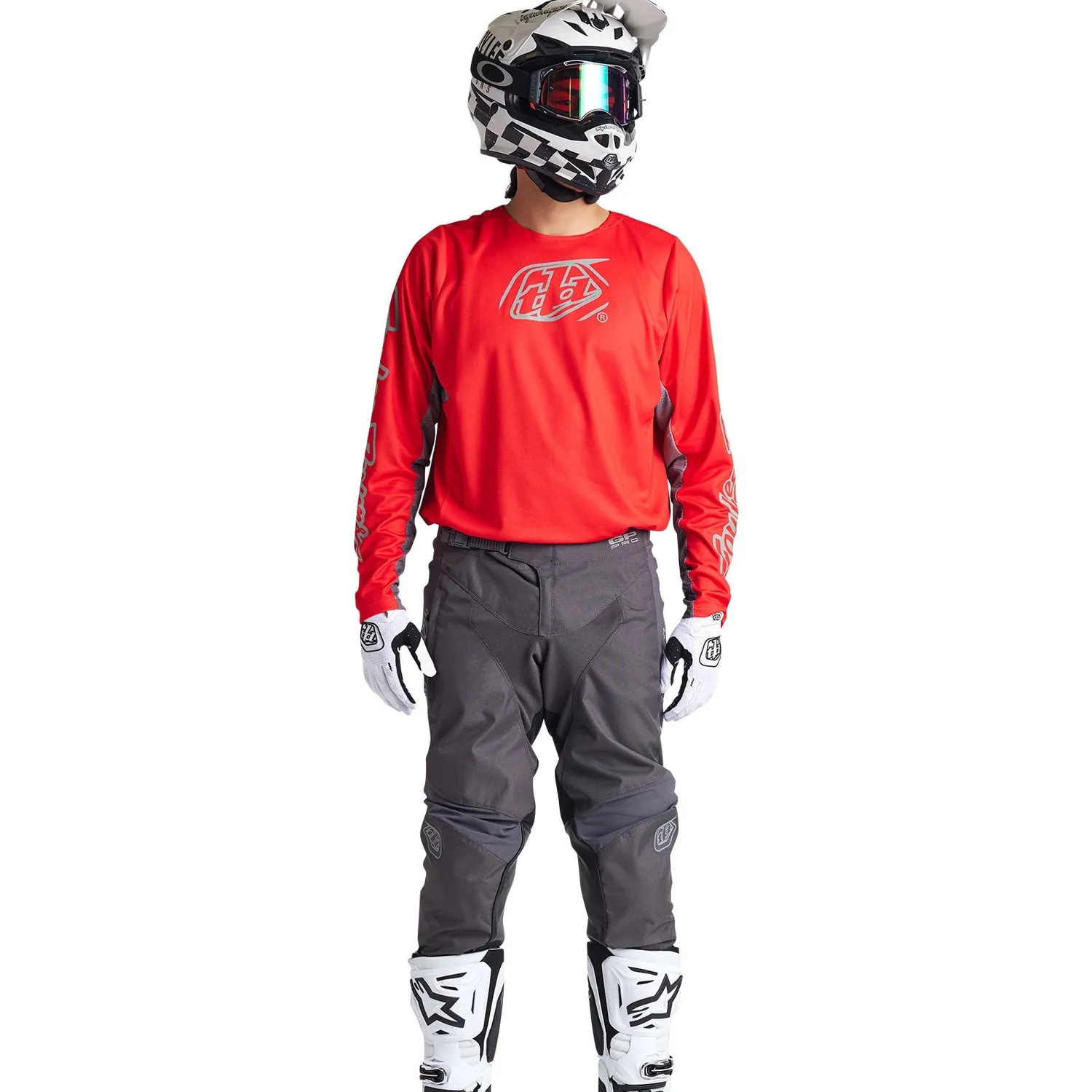 Troy Lee Designs GP Pro Icon maglia cross rosso grigio