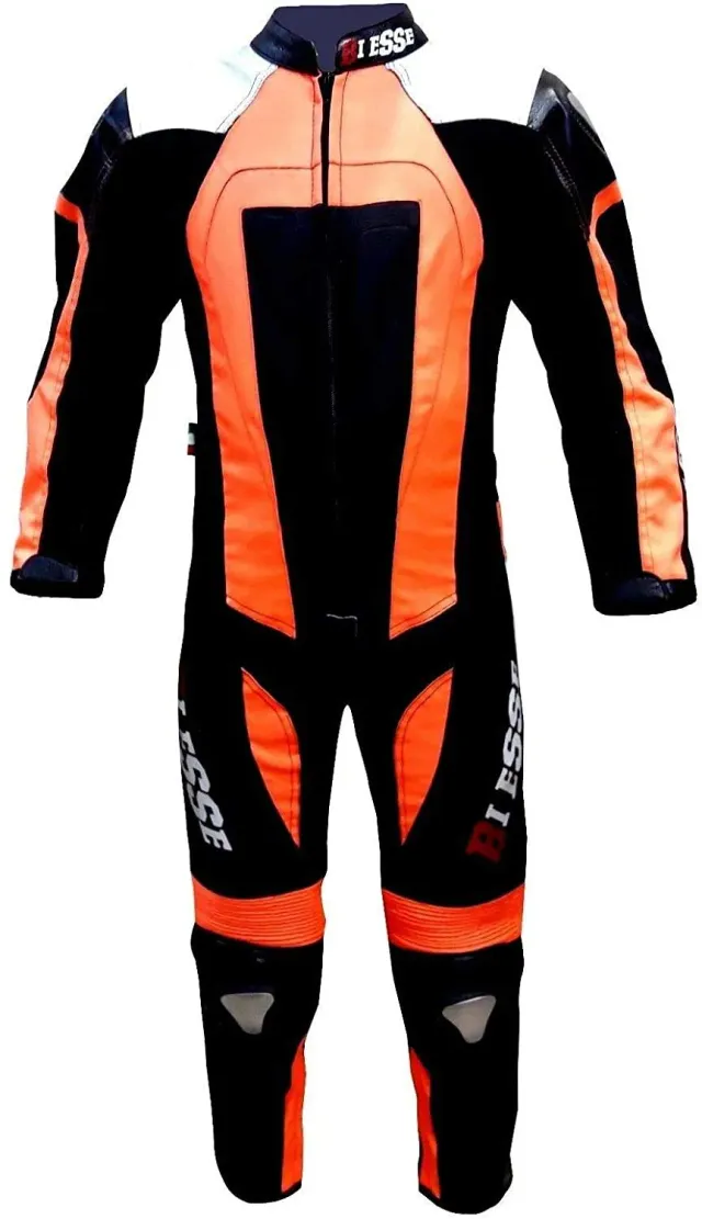 Bi Esse Tuta Minimoto Bambino Pelle 3XS Nero Arancio