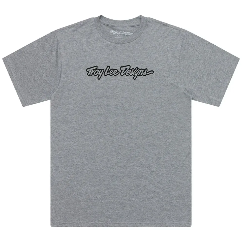 Troy Lee Designs Signature T-Shirt Uomo Grey Heather leggera