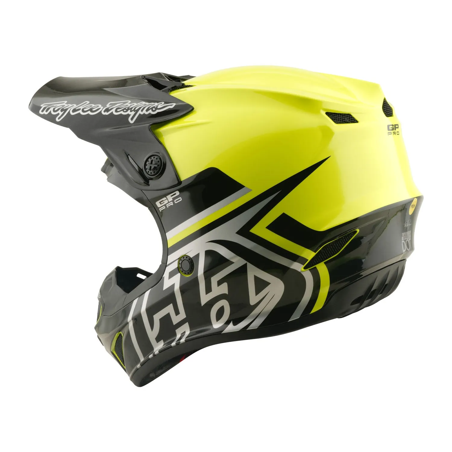 Troy Lee Designs GP Pro casco moto bimbo giallo fluo MIPS