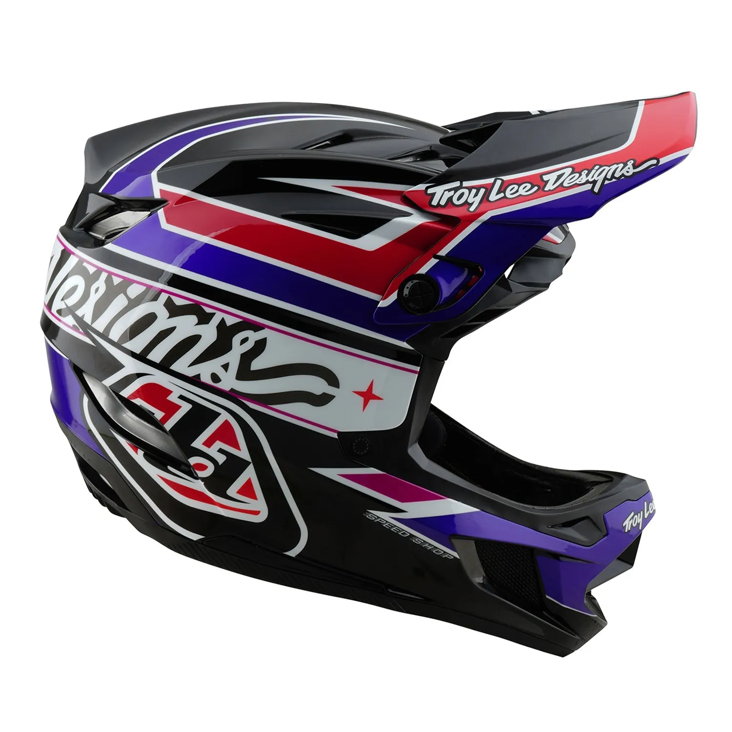 Troy Lee Designs D4 Polyacrylite casco integrale Linear Black MIPS