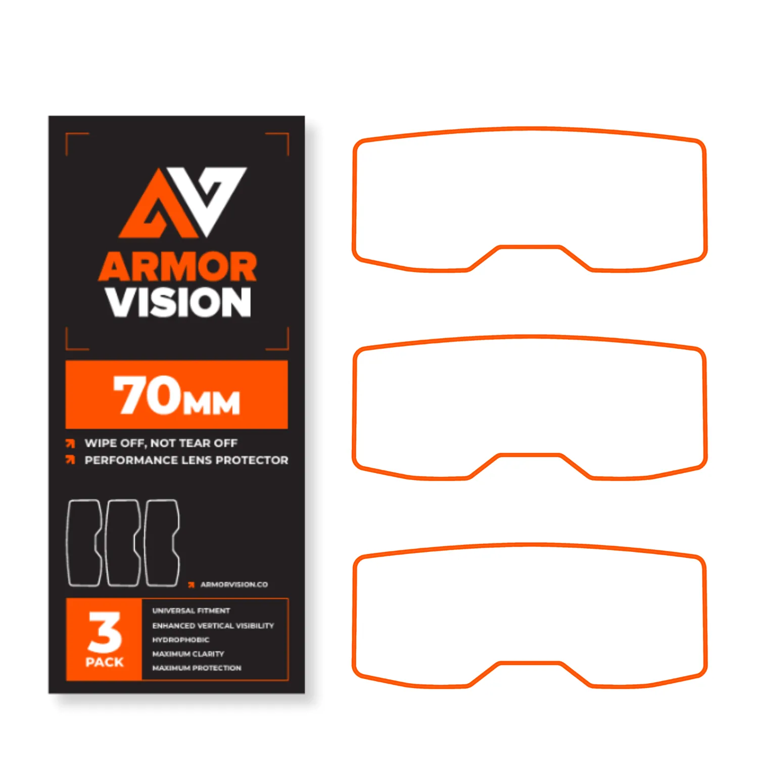 Armor Vision 2.0 HPPF pellicola maschera 50 mm idrofobica
