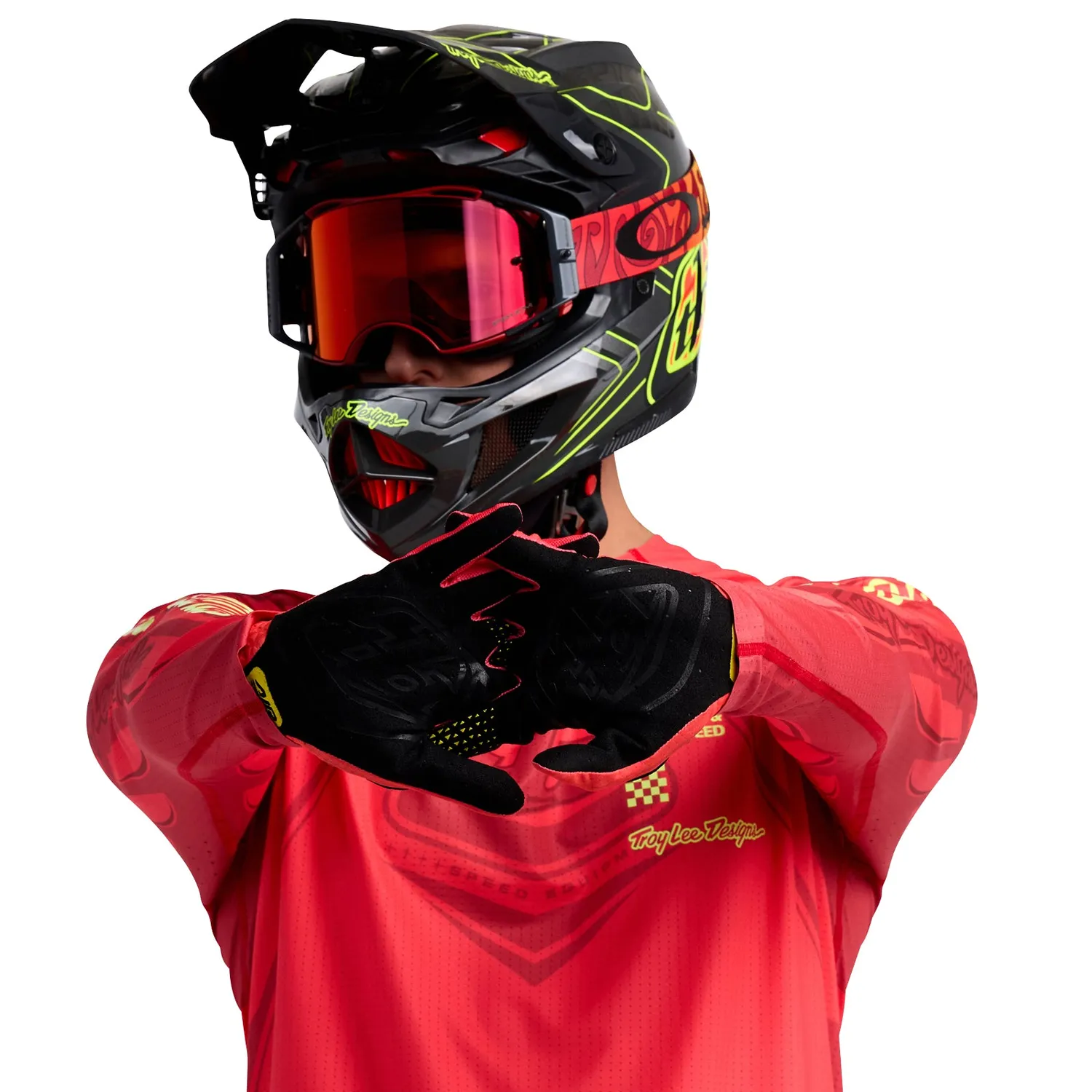 Troy Lee Designs Air Ghostwing guanti moto Infra Red grip
