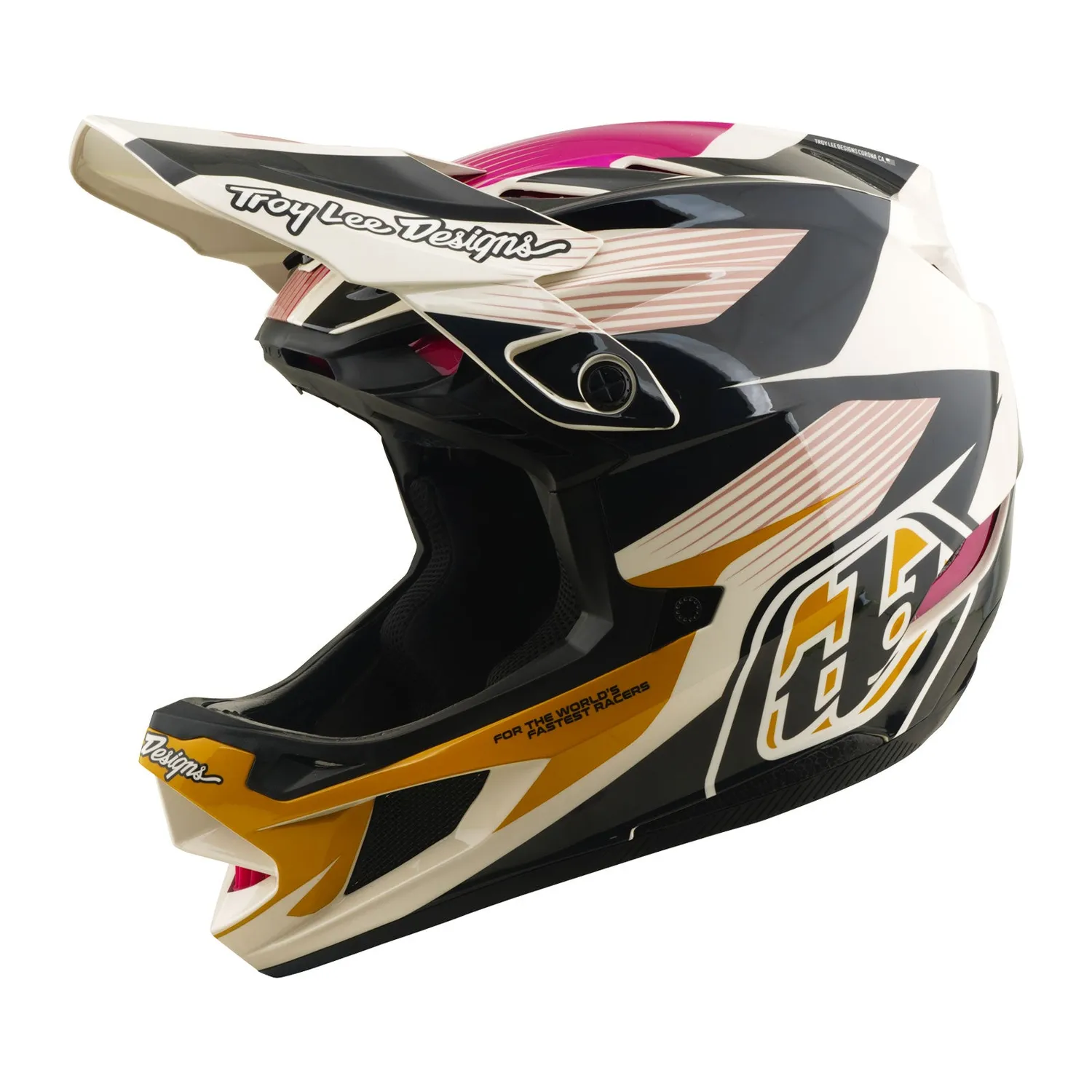 Troy Lee Designs D4 Polyacrylite casco integrale Acid Fuchsia MIPS