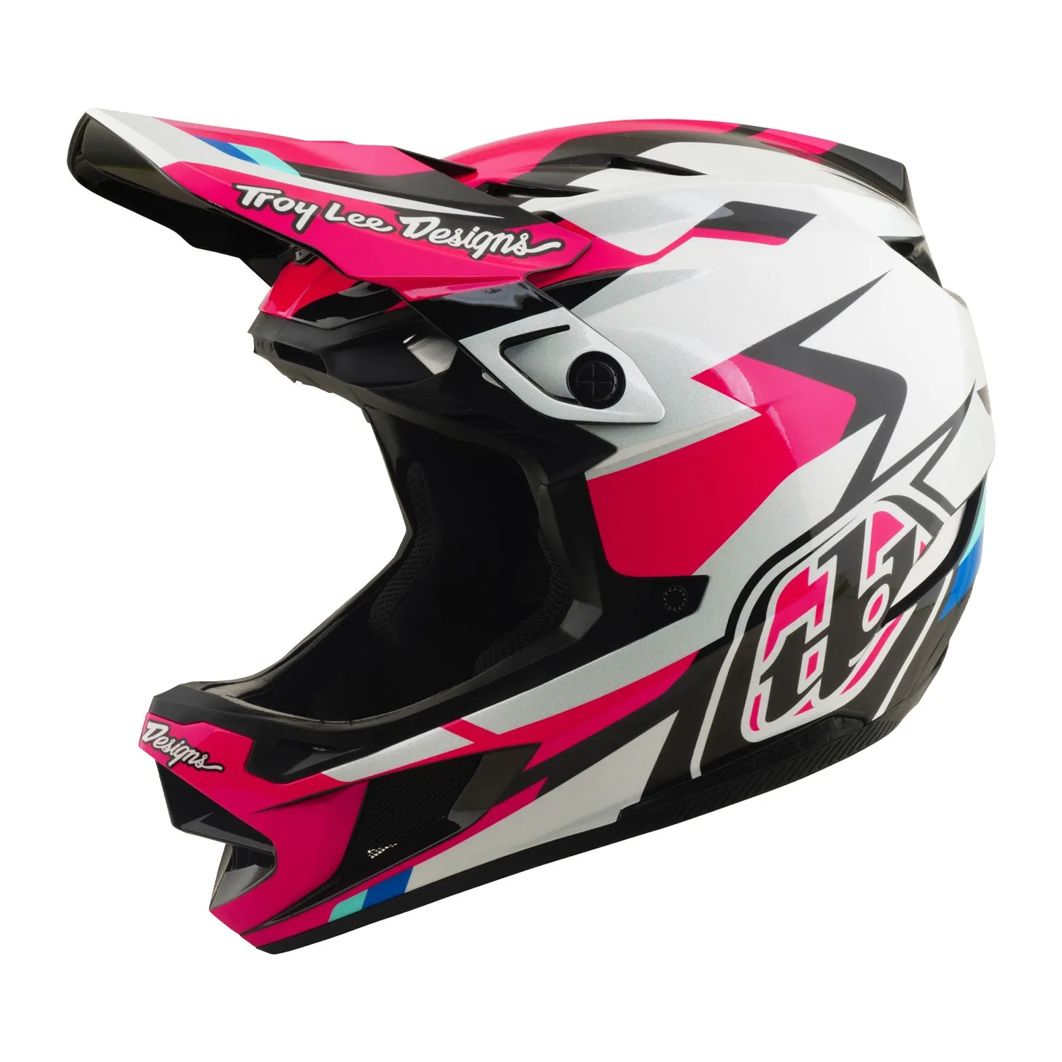 Troy Lee Designs D4 Polyacrylite casco integrale magenta Mips