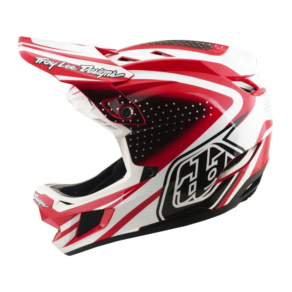 Troy Lee Designs D4 Polyacrylite casco integrale Fire White MIPS