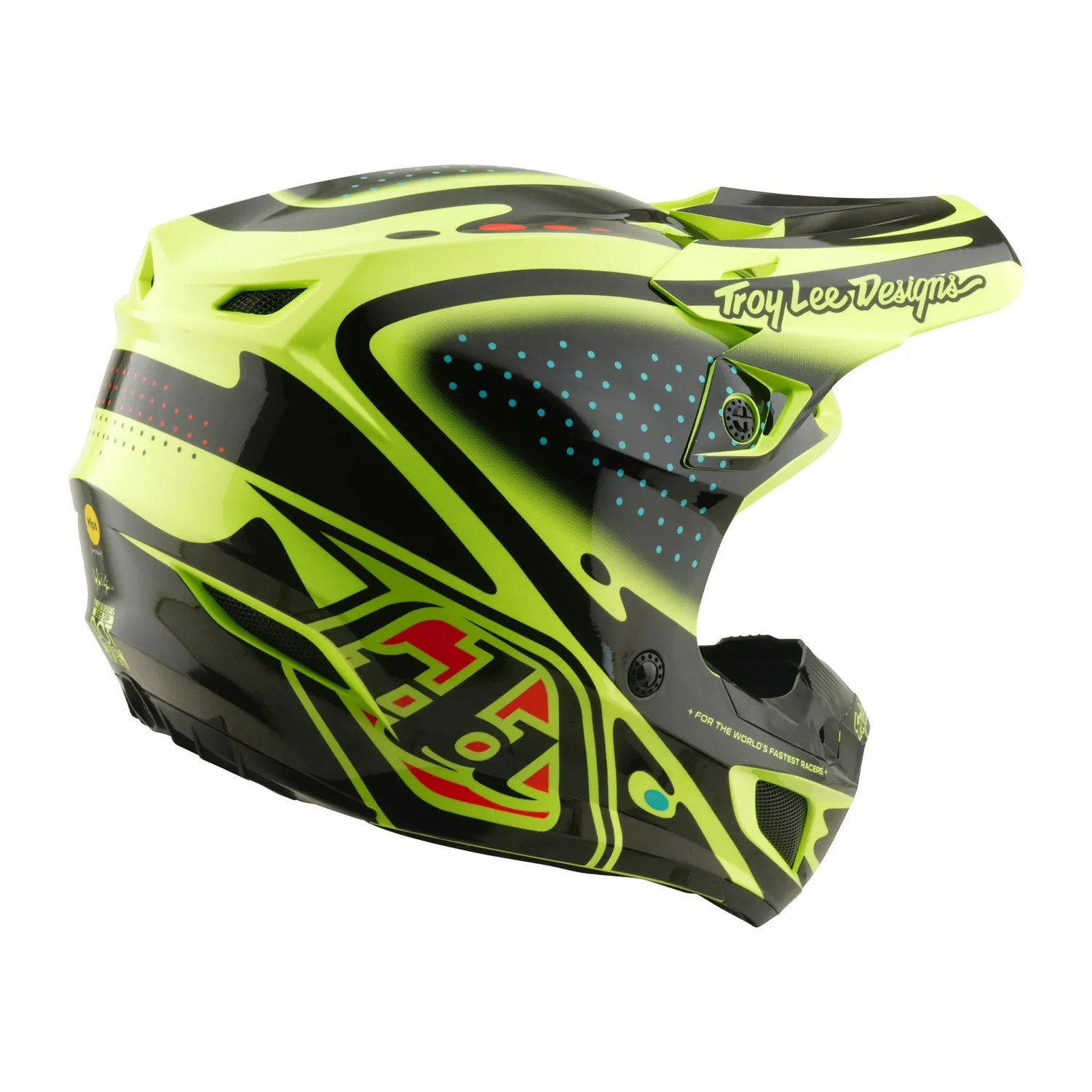 Troy Lee Designs SE5 casco cross flo yellow policarbonato MIPS
