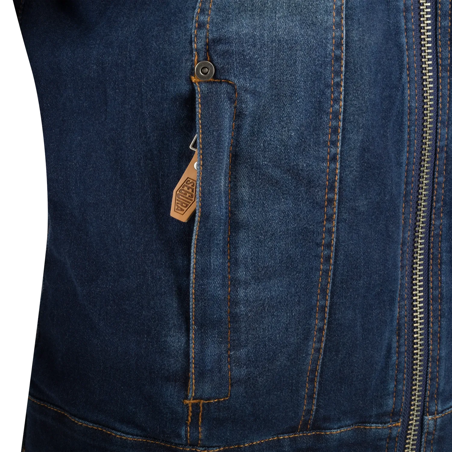 Segura Hunky giubbotto moto uomo blu in denim elasticizzato