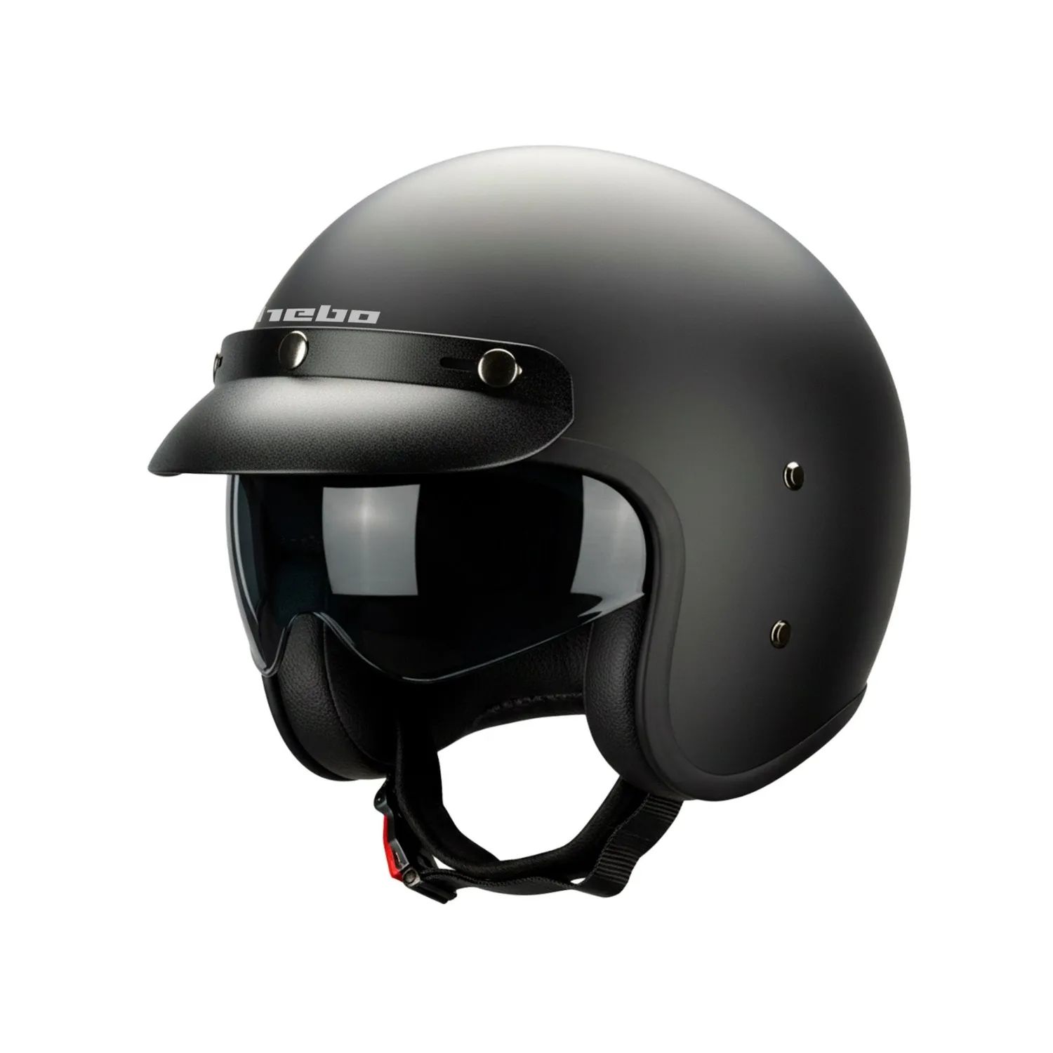 Hebo Retro Jet casco jet nero opaco