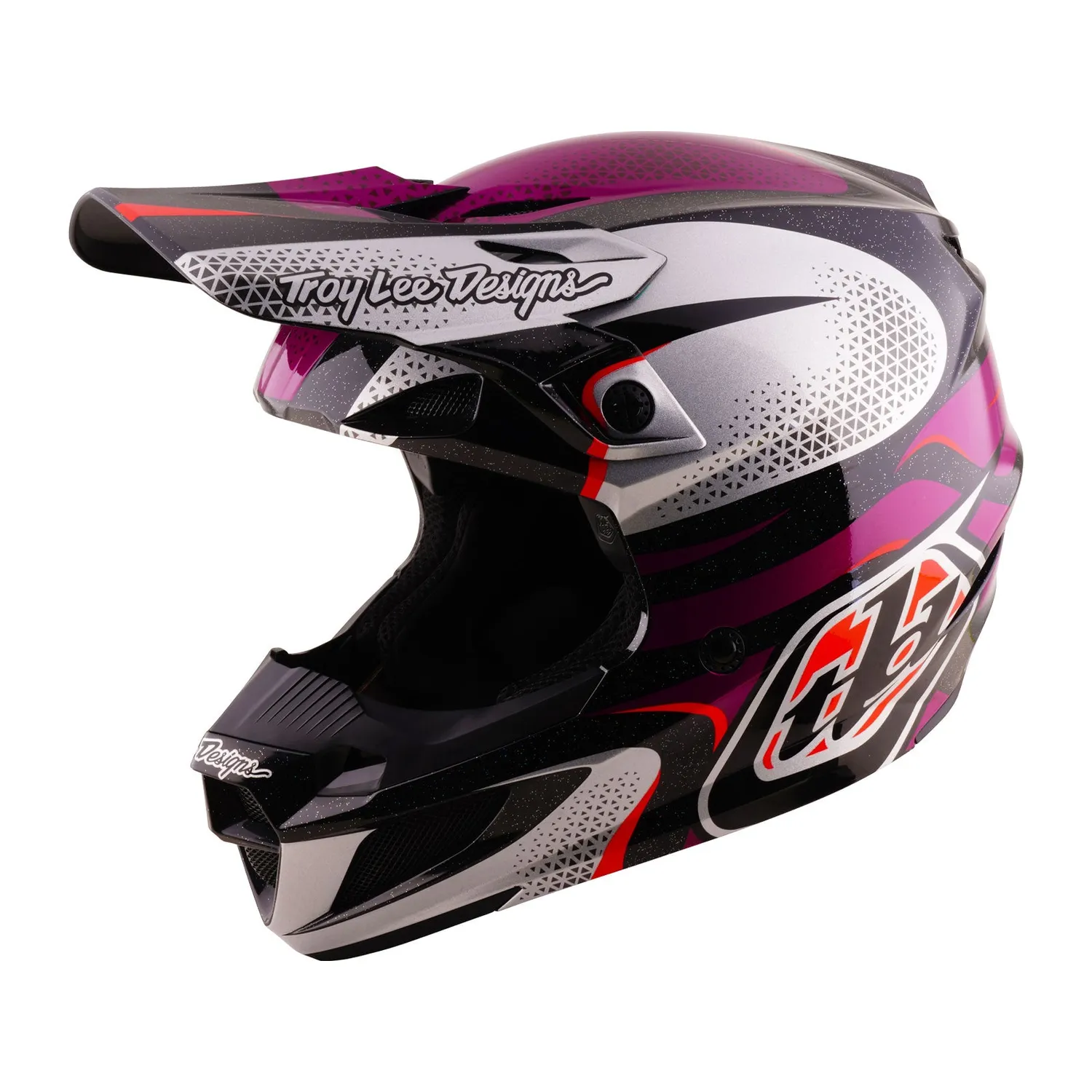 Troy Lee Designs SE5 Polycarbonate casco moto viola nero MIPS