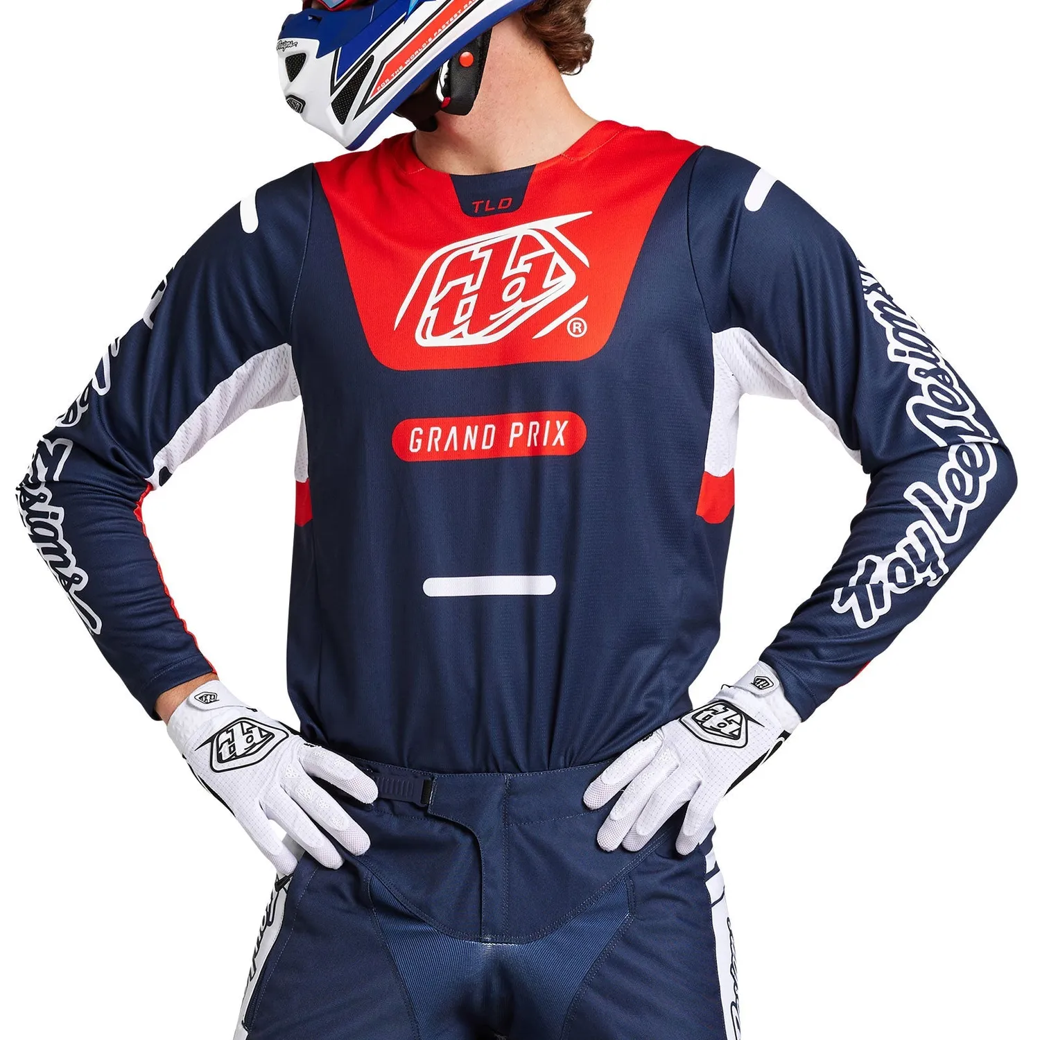 Troy Lee Designs GP Pro maglia cross navy orange elasticizzata