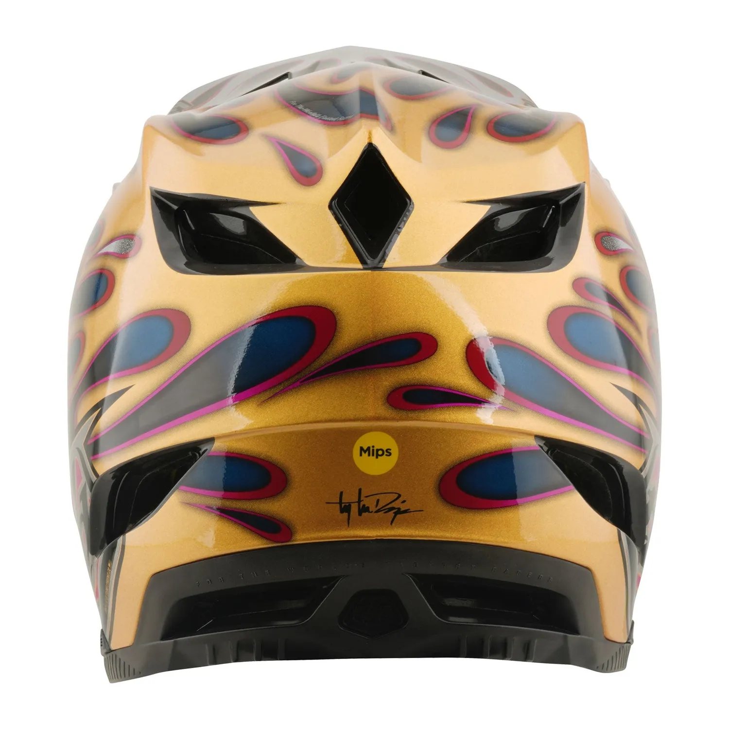 Troy Lee Designs D4 Carbon Overspray casco integrale oro nero carbonio