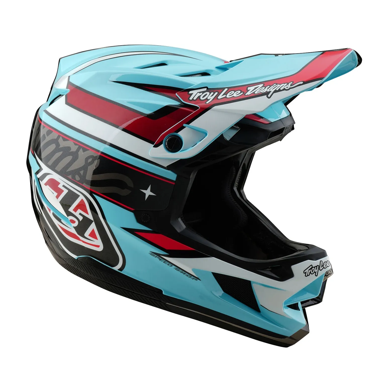 Troy Lee Designs D4 Polyacrylite W/MIPS Linear casco integrale Blue