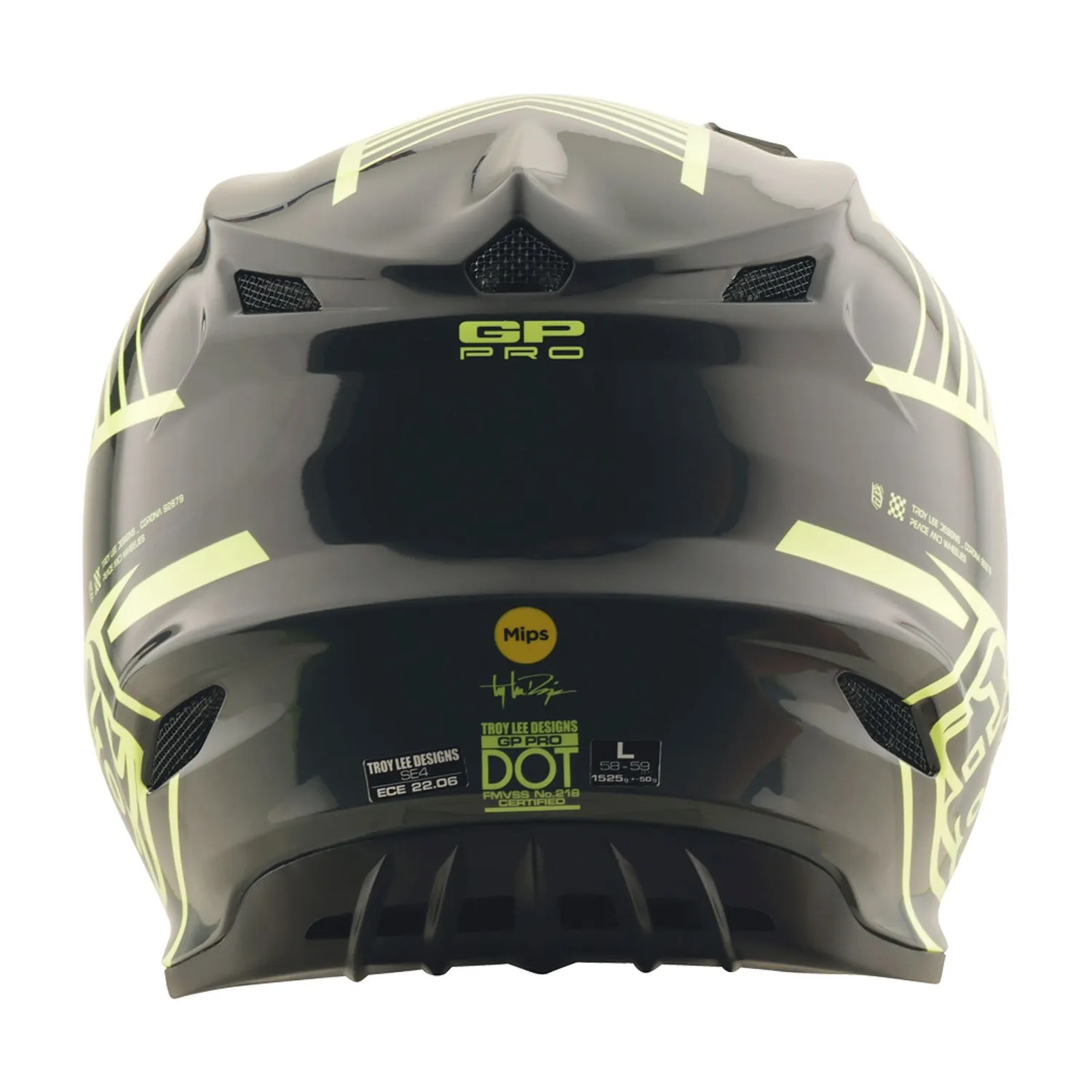 Troy Lee Designs GP Pro Segment casco moto giallo nero MIPS