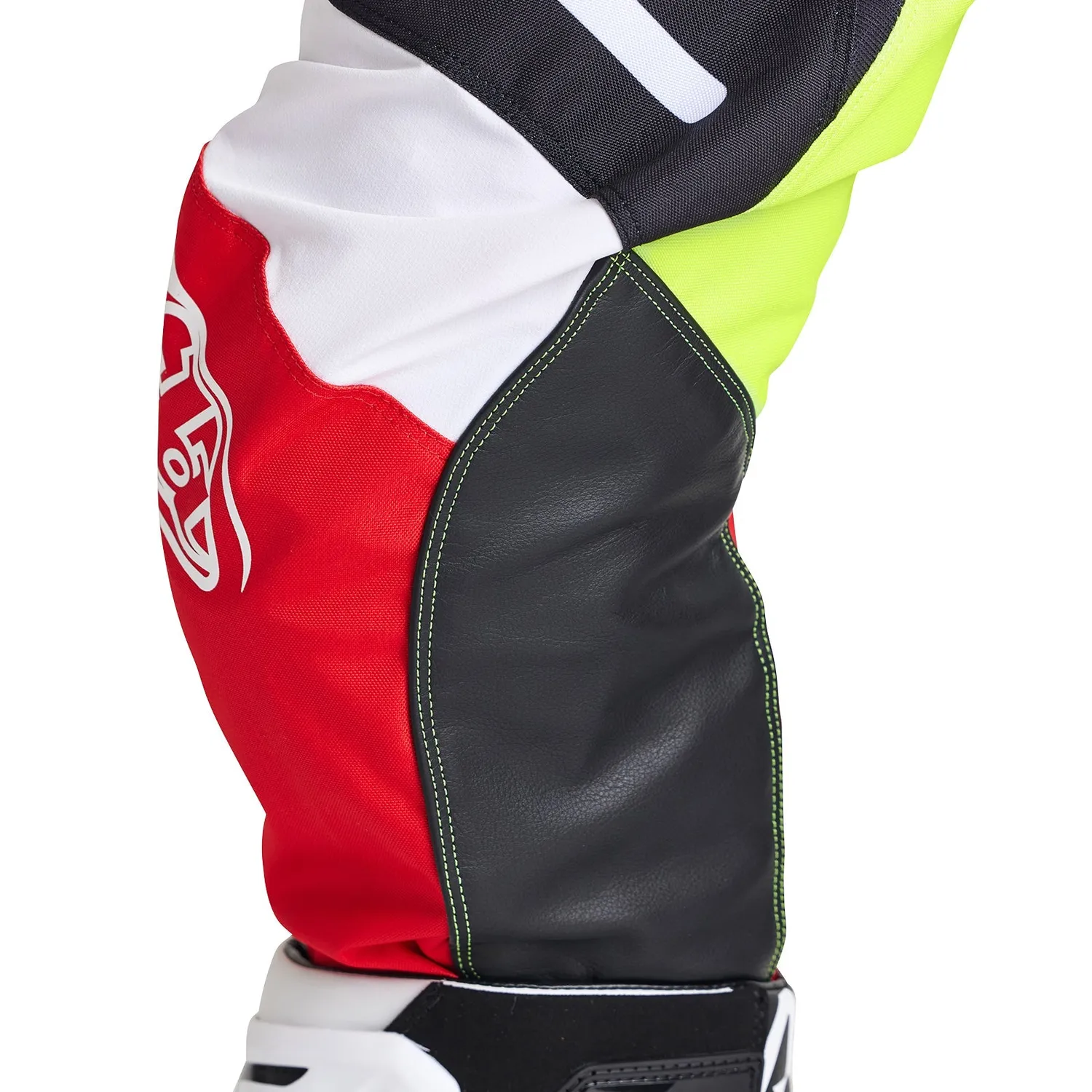 Troy Lee Designs GP Pro Pant Blends pantaloni moto White Glo Red rinforzati