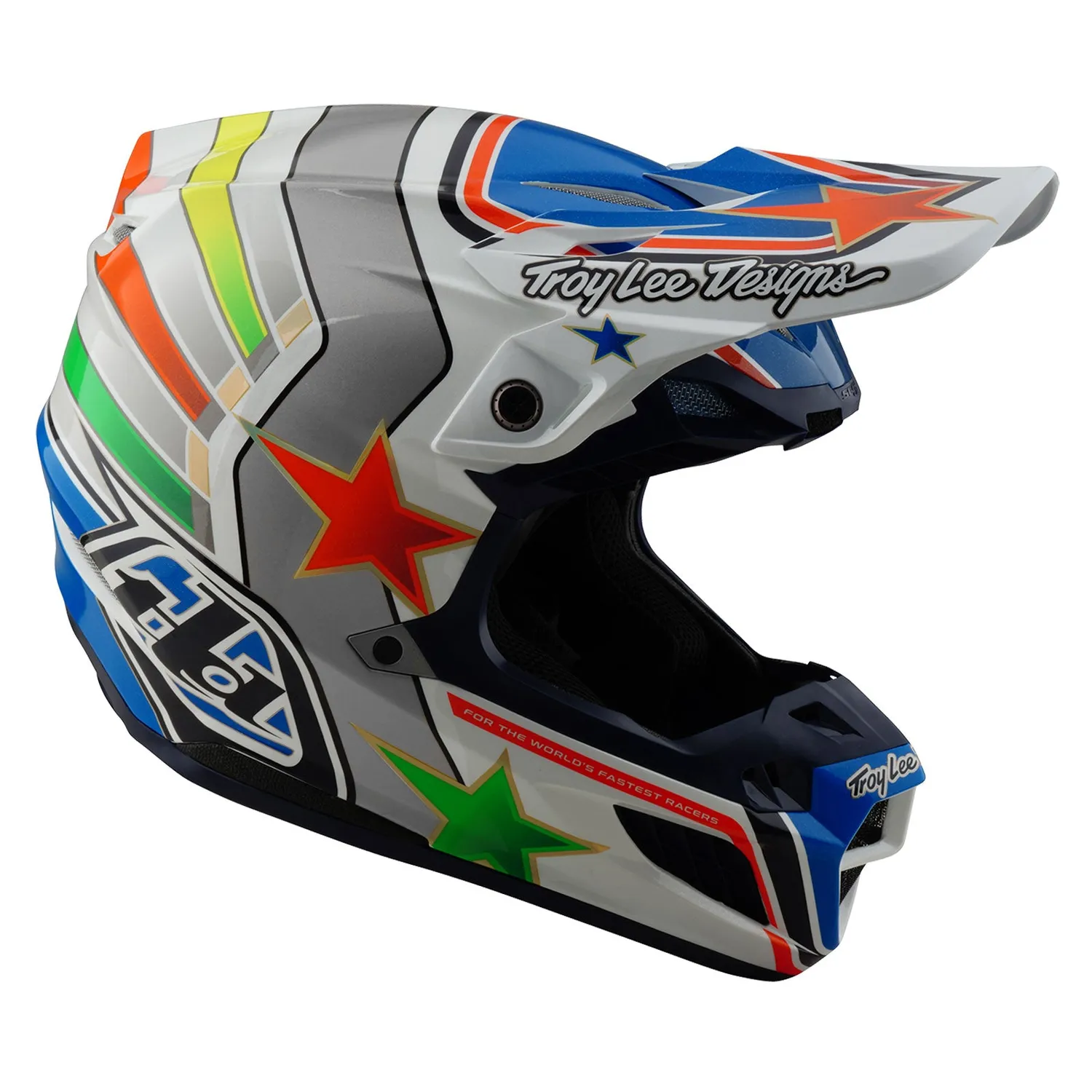 Troy Lee Designs SE5 Composite Rays casco bianco blu MIPS
