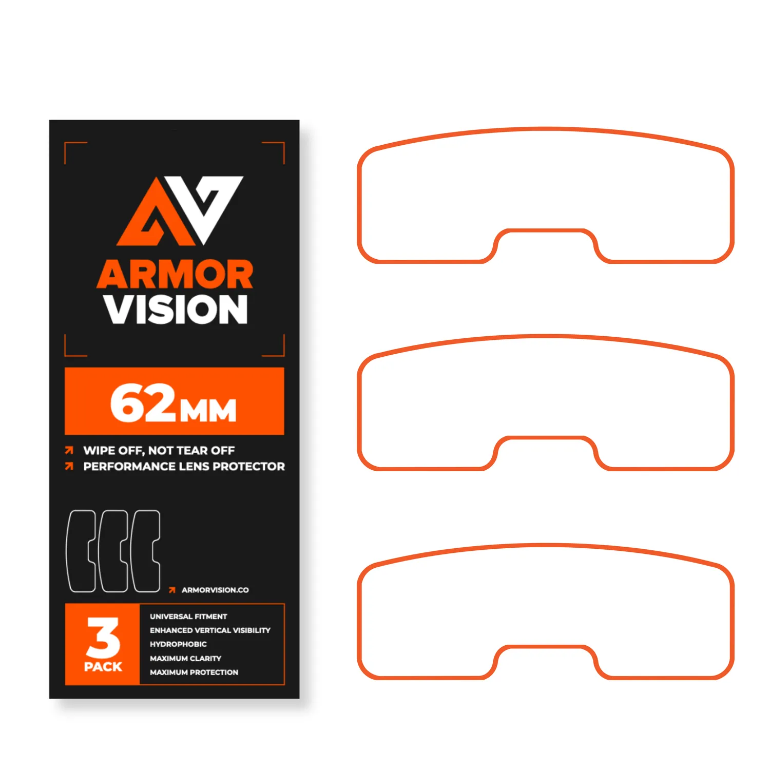Armor Vision 2.0 HPPF pellicola maschera 50 mm idrofobica