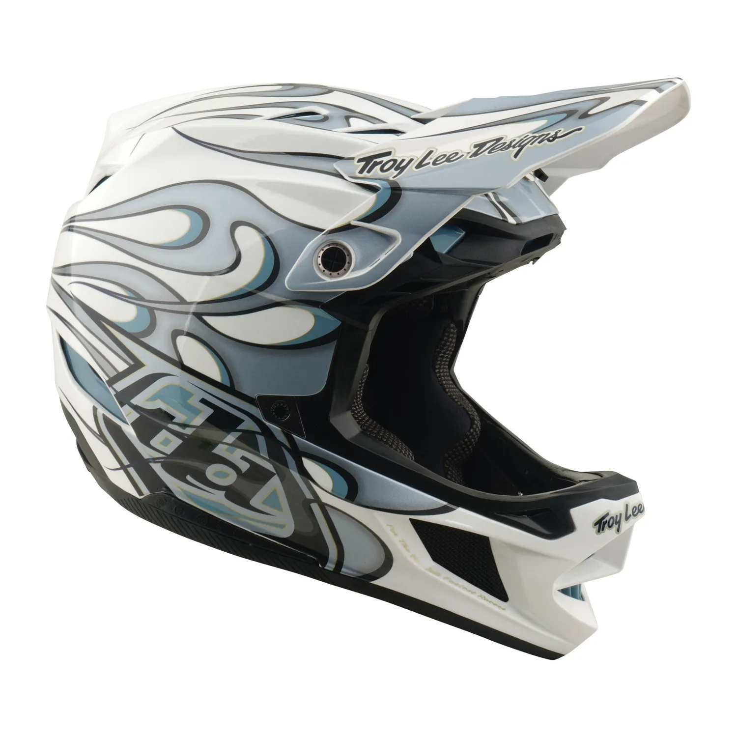 Troy Lee Designs D4 Composite Torched casco bianco argento MIPS