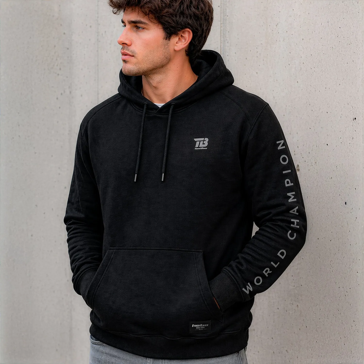 Hebo Toni Bou felpa cappuccio nera cotone