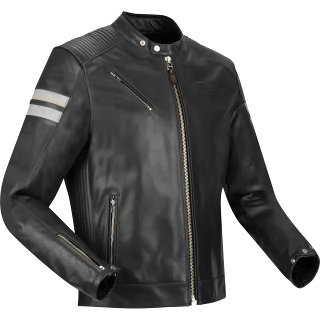 Segura Romeo giacca moto pelle nero bianco