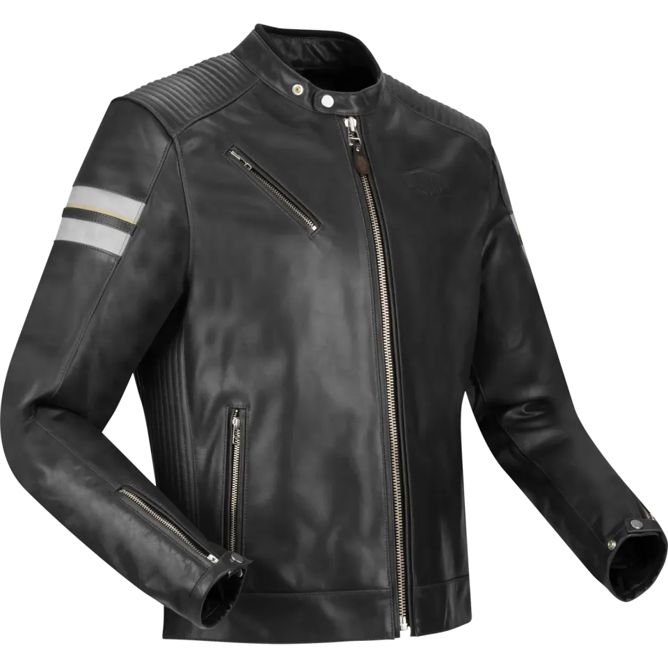 Segura Romeo giacca moto pelle nero bianco