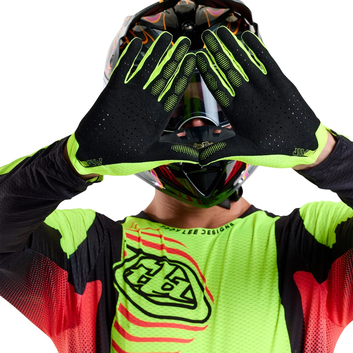 Troy Lee Designs Air Glove Mono guanti moto flo yellow ventilati