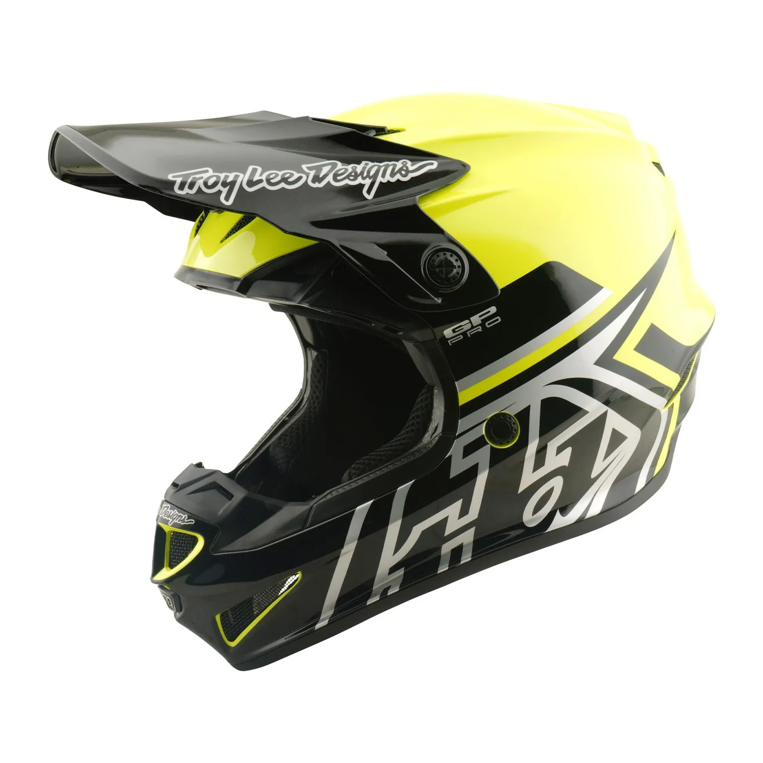Troy Lee Designs GP Pro casco moto bimbo giallo fluo MIPS