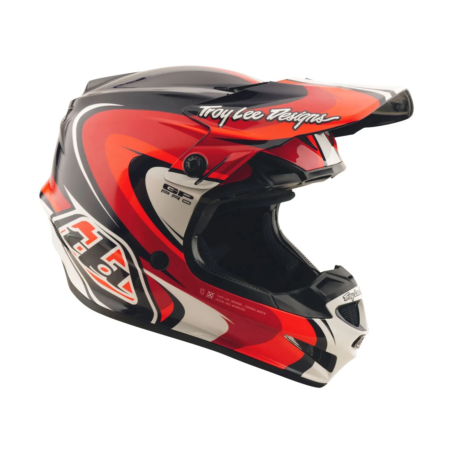 Troy Lee Designs GP Pro casco cross bimbo nero rosso MIPS