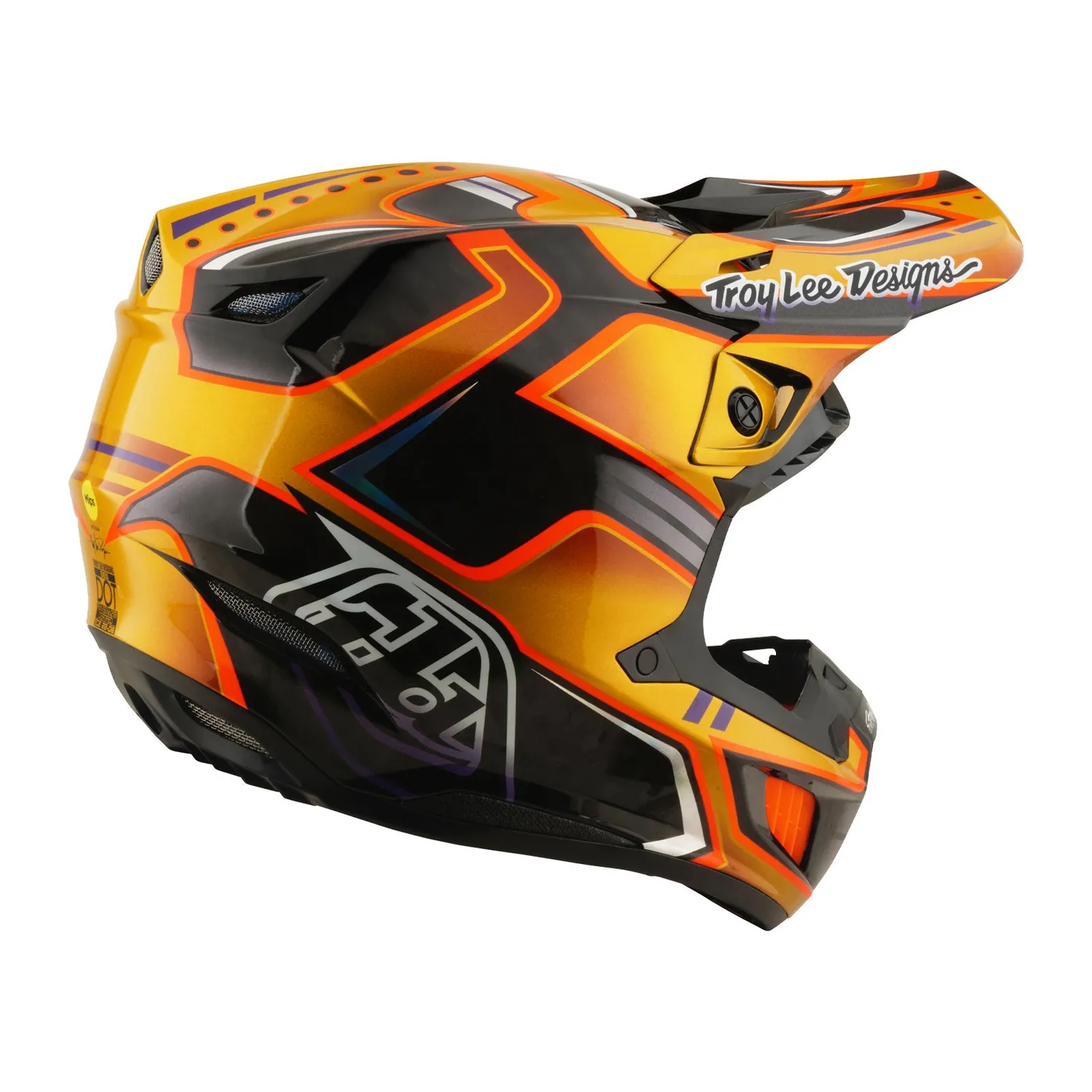 Troy Lee Designs SE5 Carbon casco moto MIPS gold carbonio