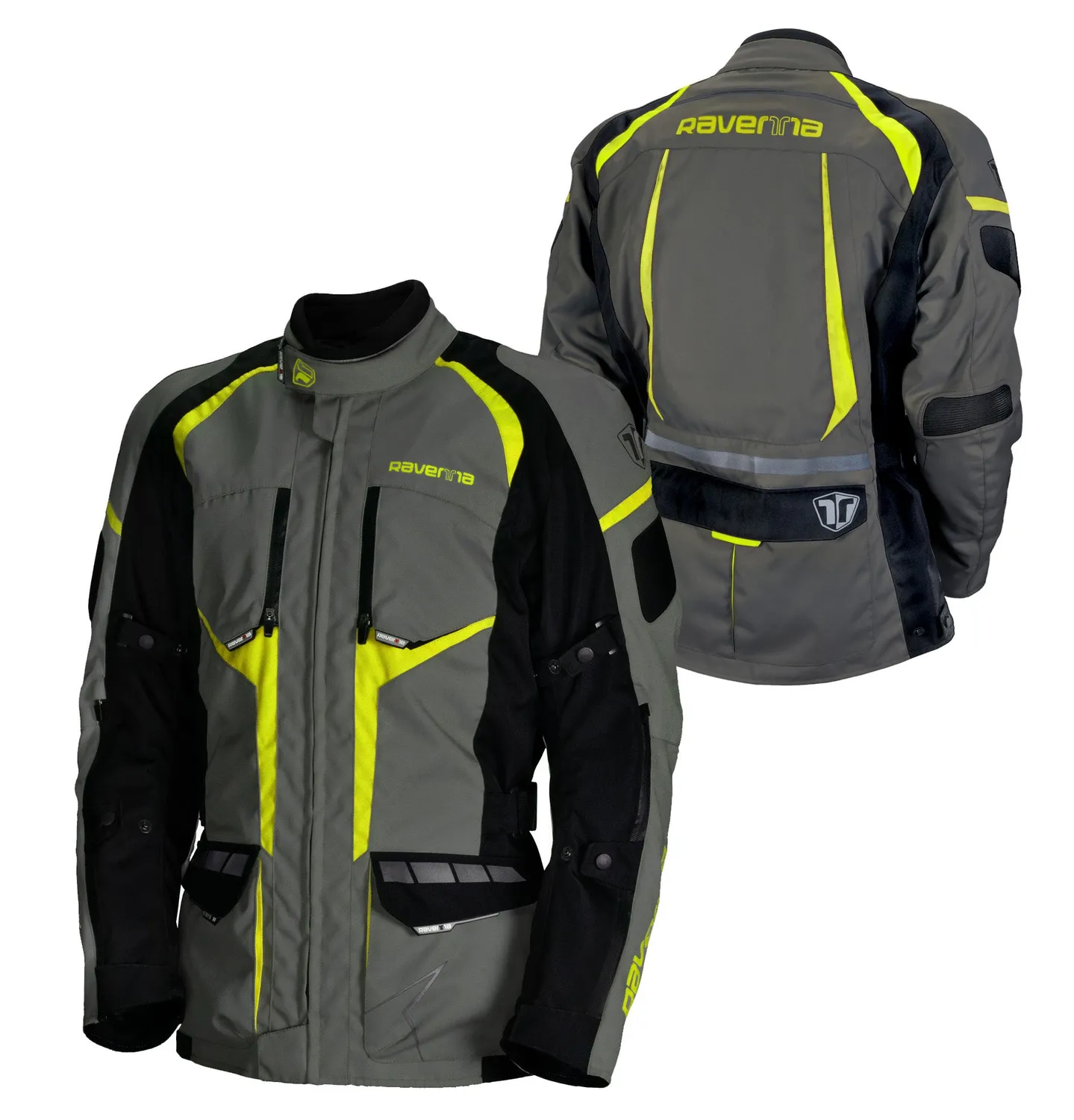 Ravenna giacca moto touring grigio fluo 3 strati
