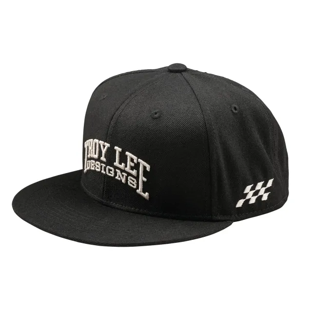 Troy Lee Designs Scholar Flat Bill Snapback cappellino nero visiera