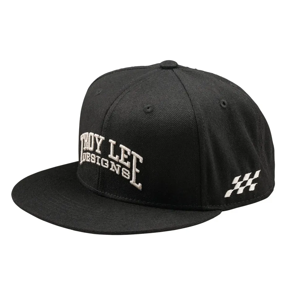 Troy Lee Designs Scholar Flat Bill Snapback cappellino nero visiera