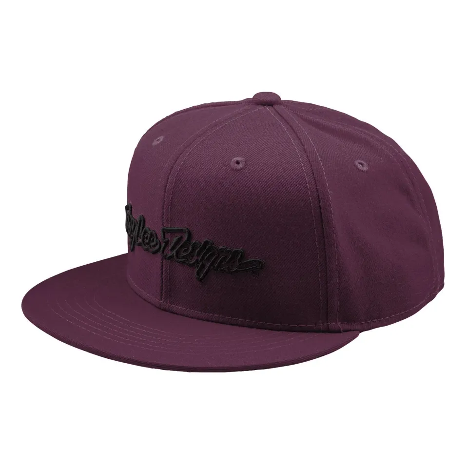 Troy Lee Designs Signature Flat Bill Snapback cappellino sangria