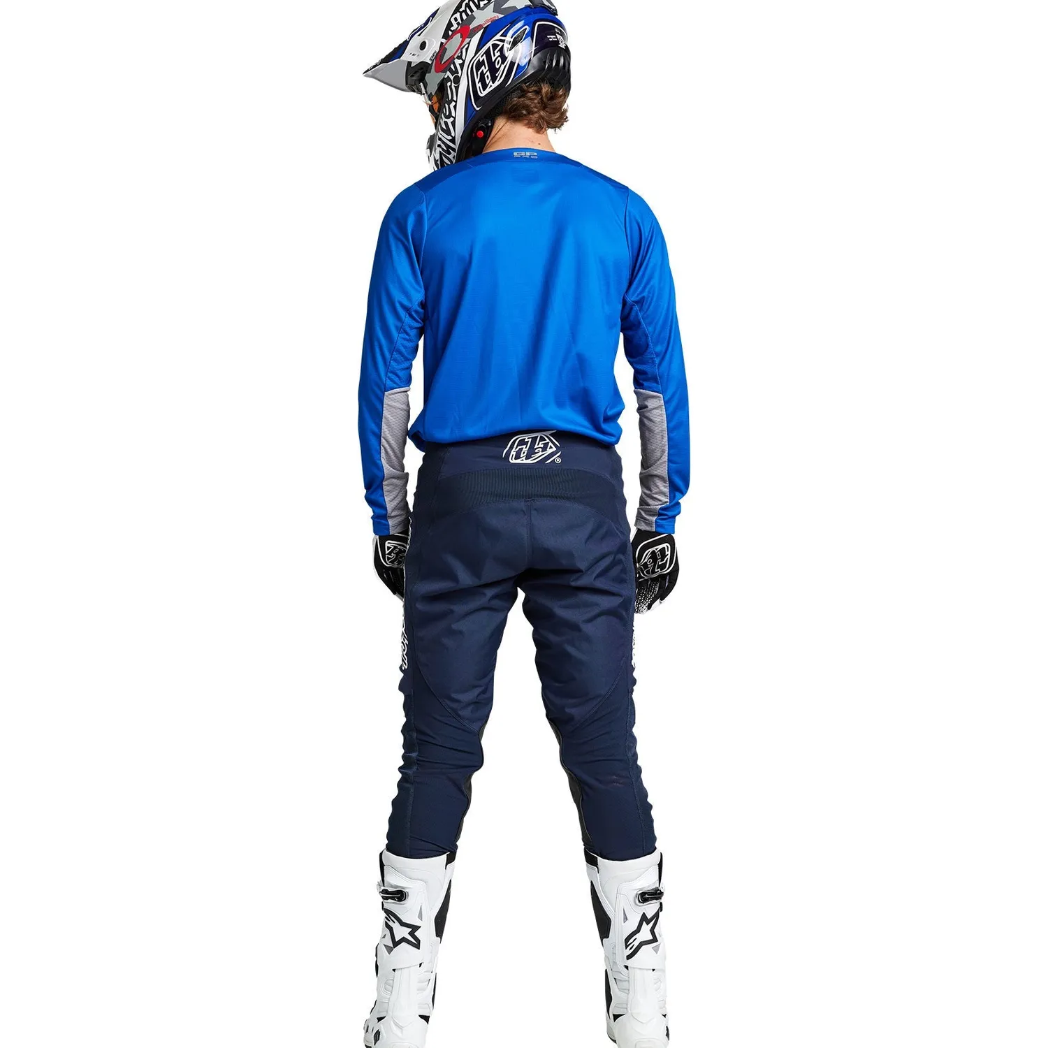 Troy Lee Designs GP Pro Maglia moto blu argento uomo