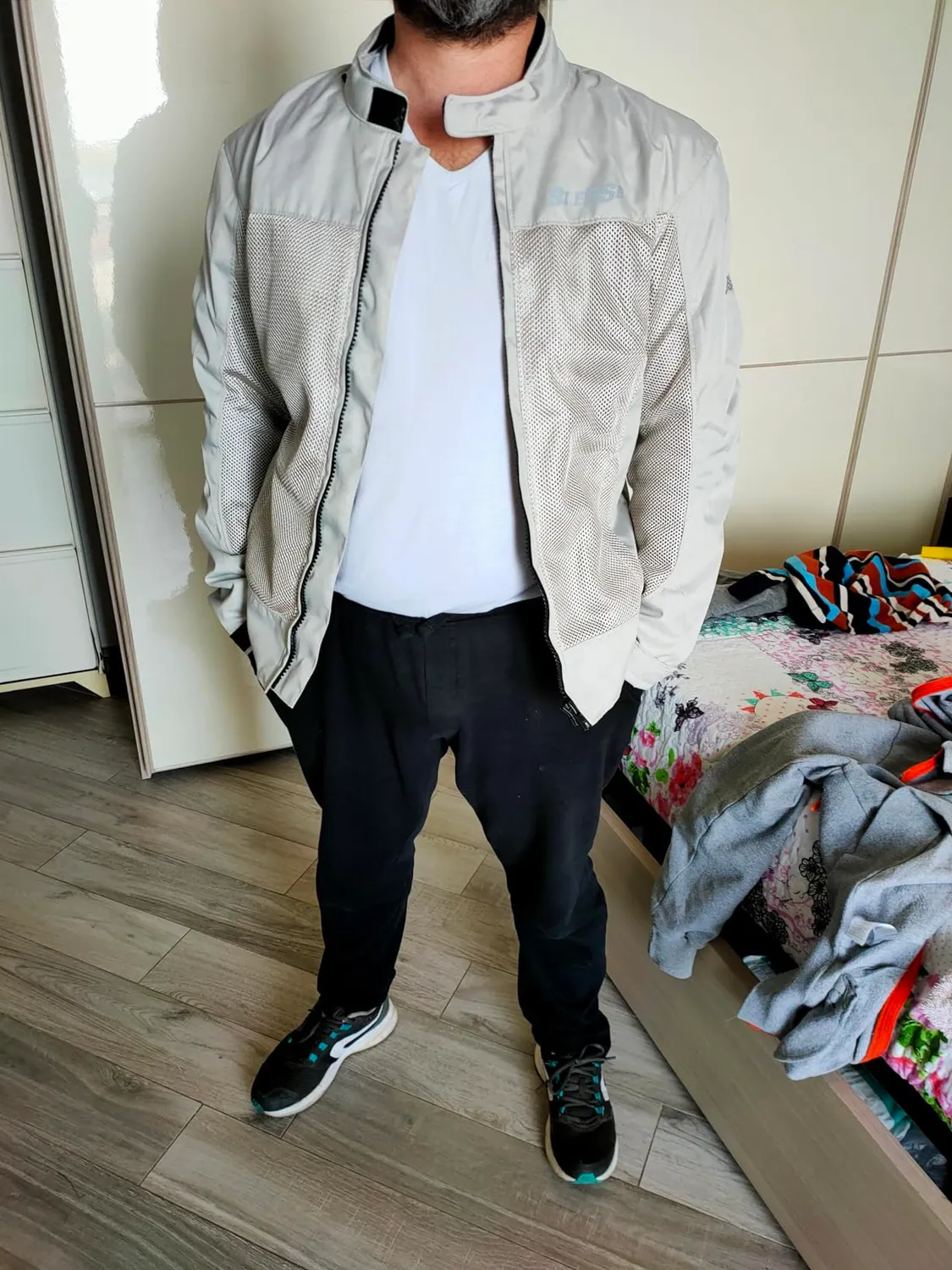 Bi Esse Giacca Moto Estiva Traforata XS Grigio