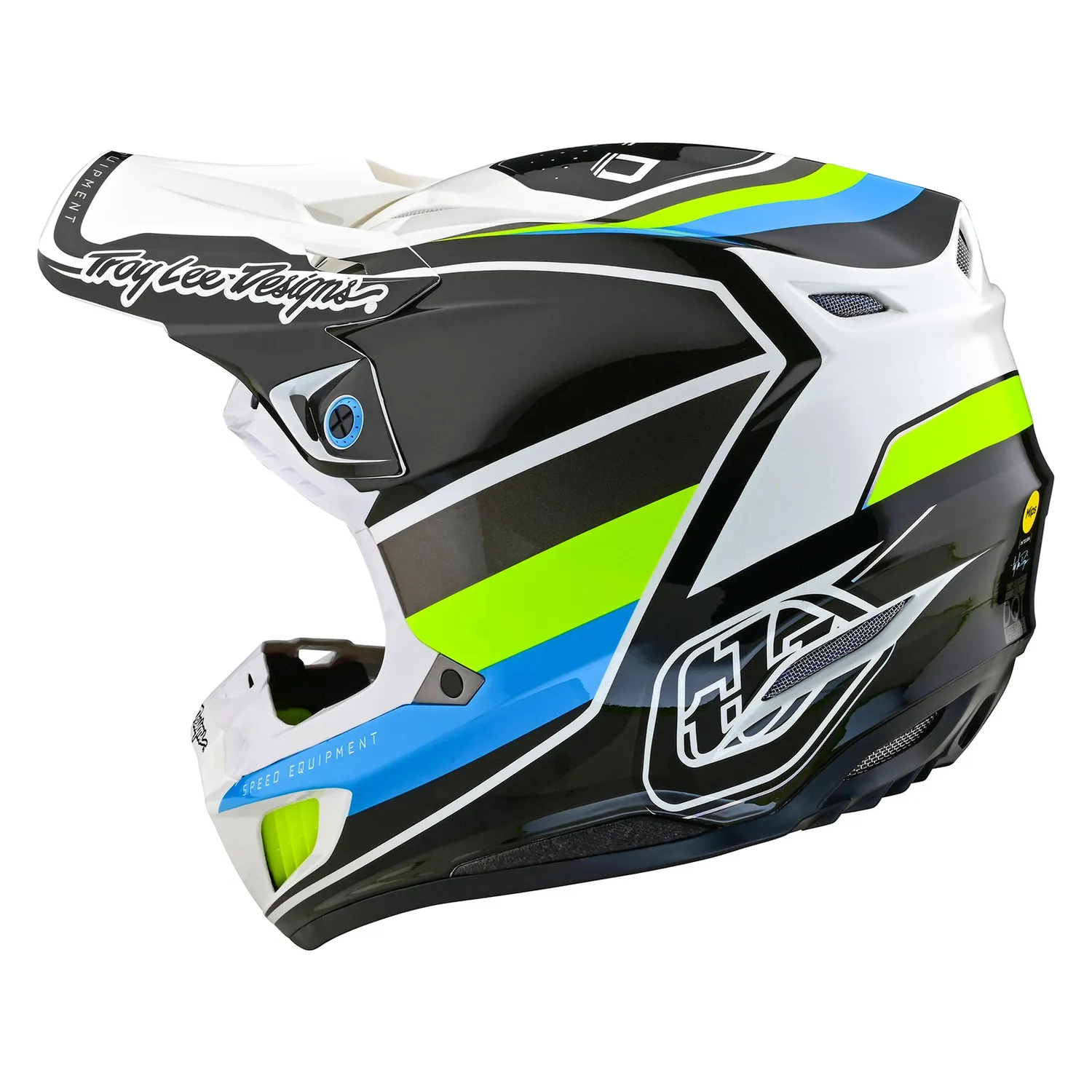 Troy Lee Designs SE5 Composite casco moto bianco blu MIPS