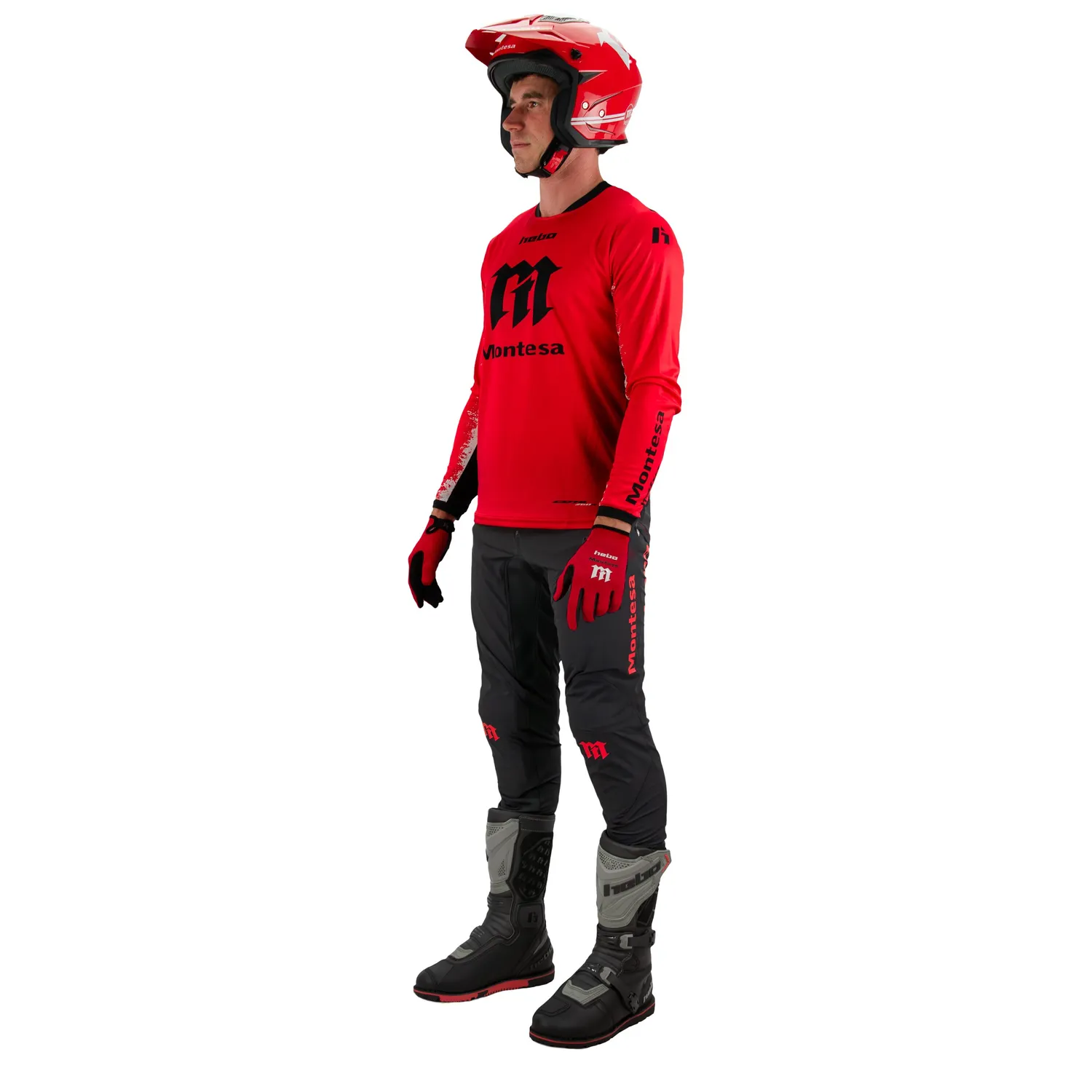 Hebo Tech Montesa Classic pantaloni trial rossi ventilati
