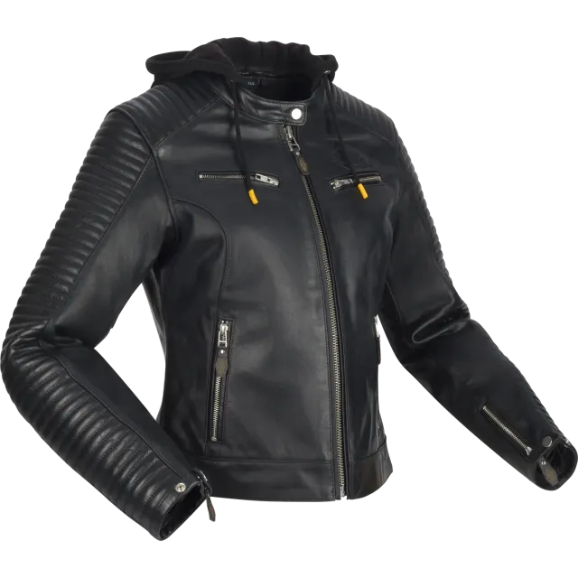 Segura Lady Dorian 2 giacca moto pelle donna nero cappuccio