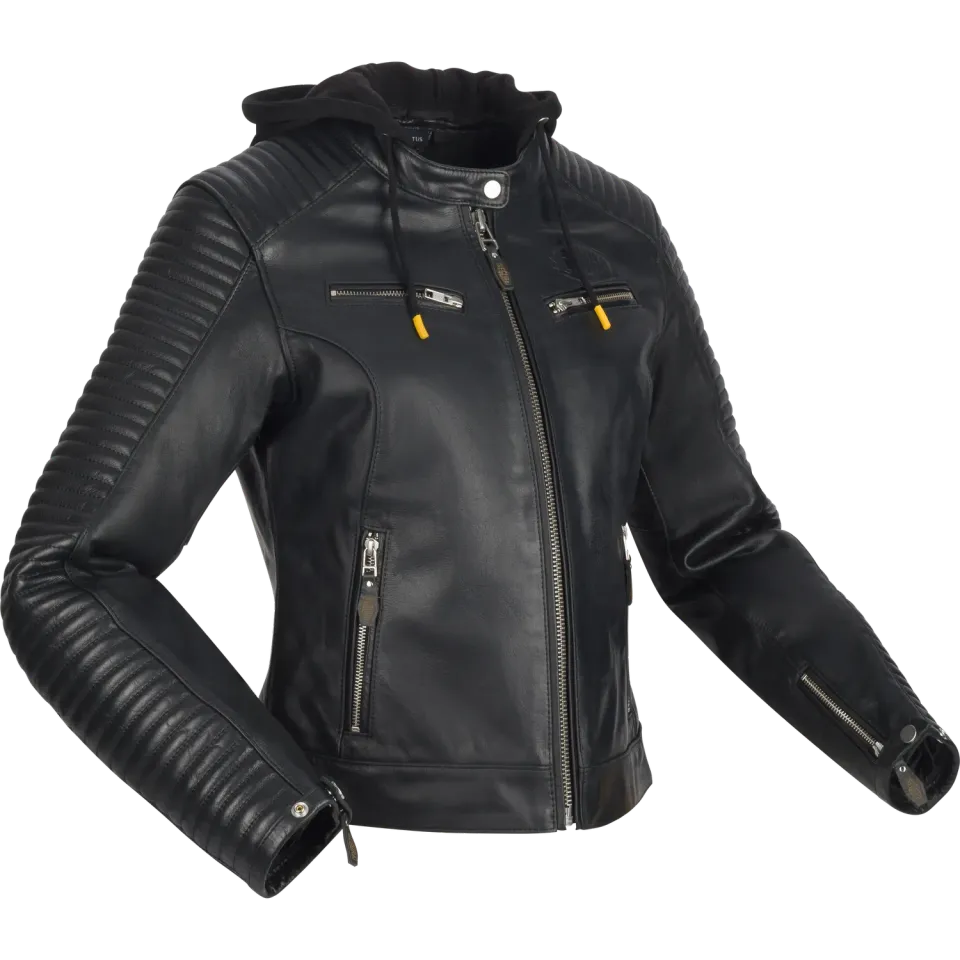 Segura Lady Dorian 2 giacca moto pelle donna nero cappuccio