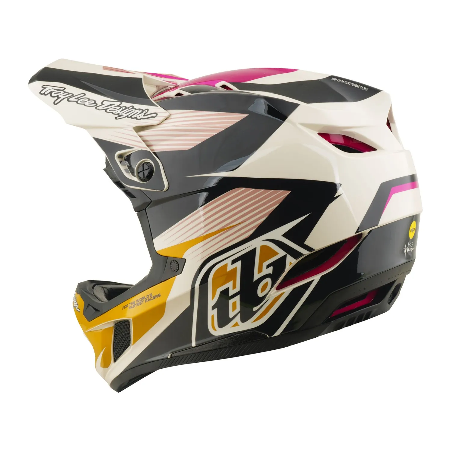 Troy Lee Designs D4 Polyacrylite casco integrale Acid Fuchsia MIPS