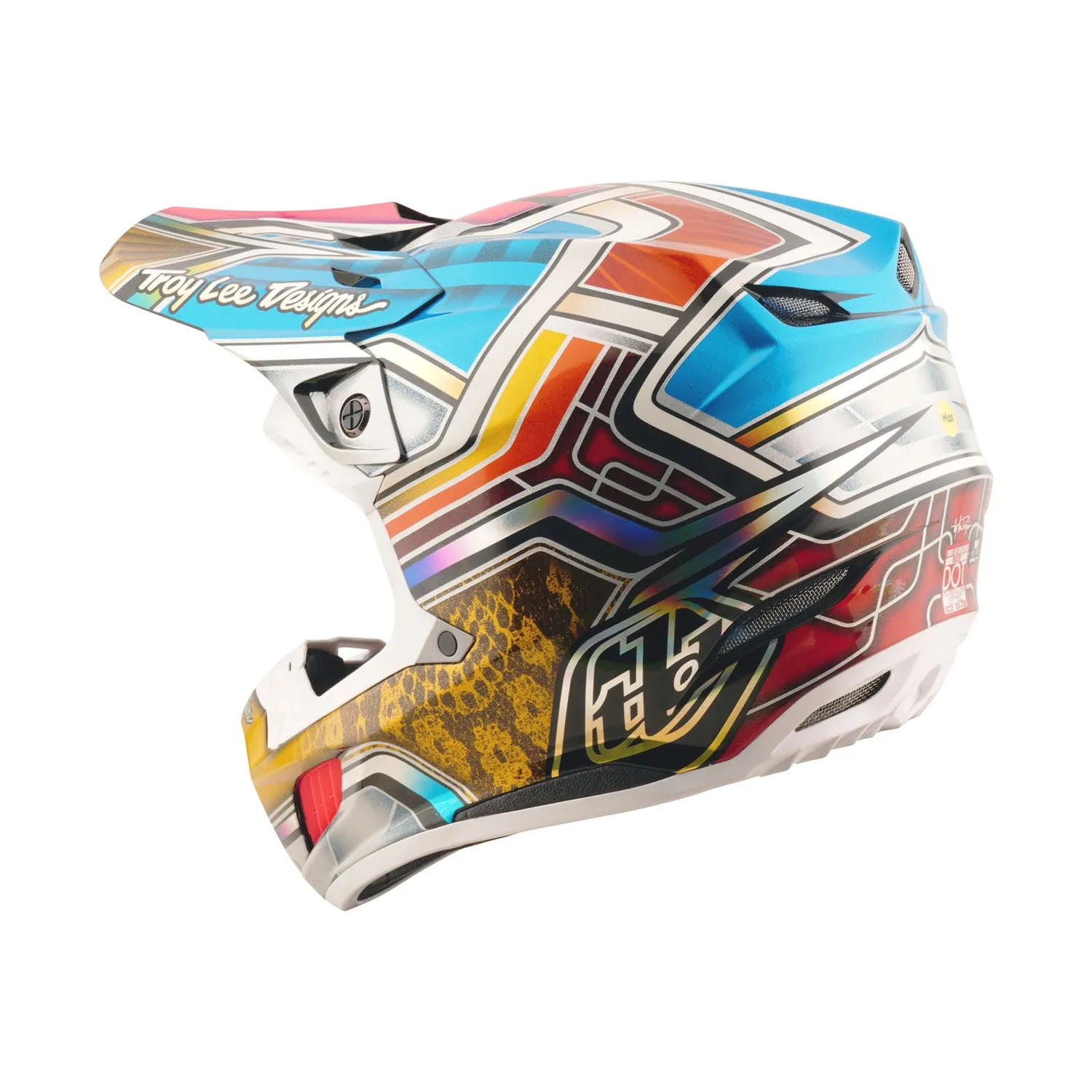Troy Lee Designs SE5 Carbon Casco Cross Lowrider Argento MIPS