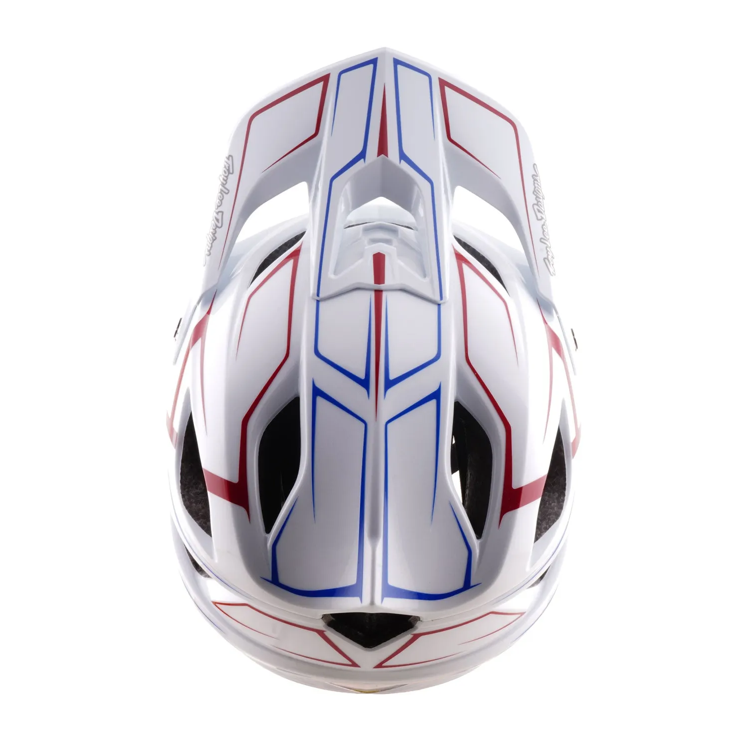 Troy Lee Designs Stage Stunt Pinstripe casco integrale MIPS Bianco