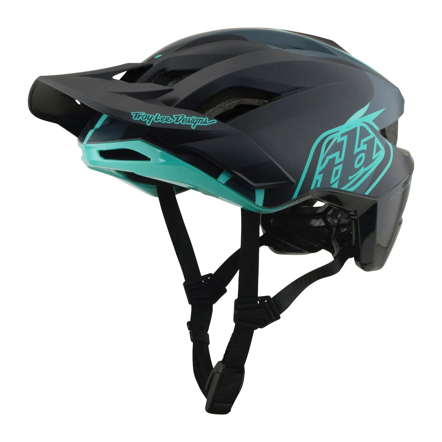 Troy Lee Designs Flowline SE Badge casco bici Carbon Teal