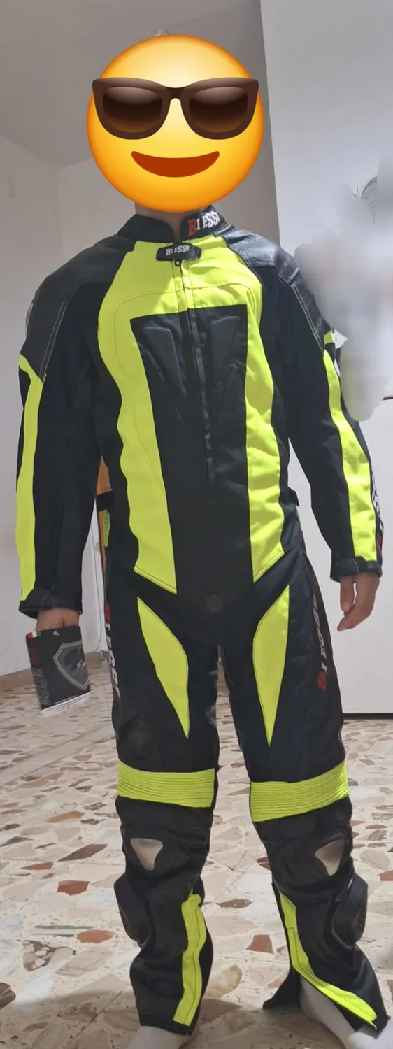 Bi Esse Tuta Minimoto Bambino Pelle 3XS Nero Arancio