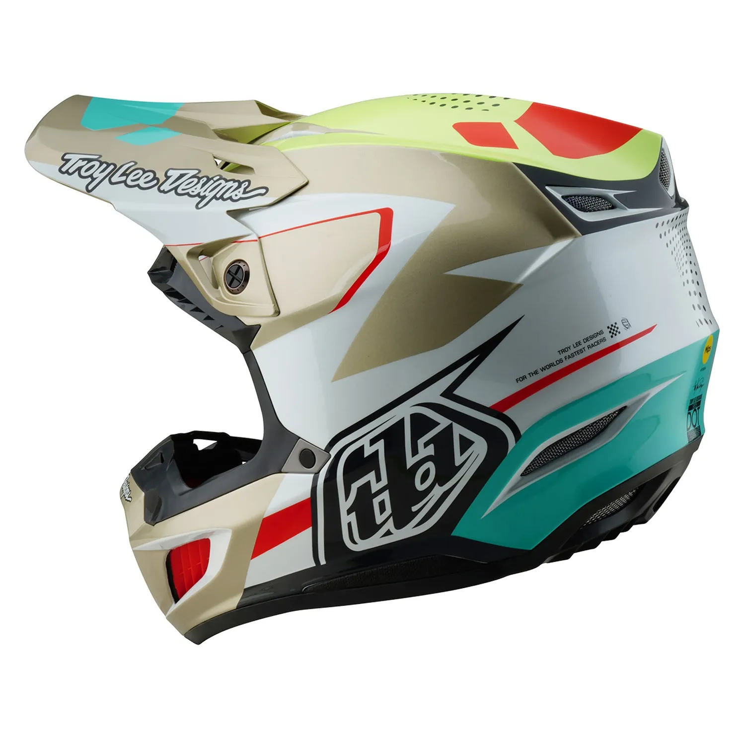 Troy Lee Designs SE5 Optic casco cross White MIPS composito