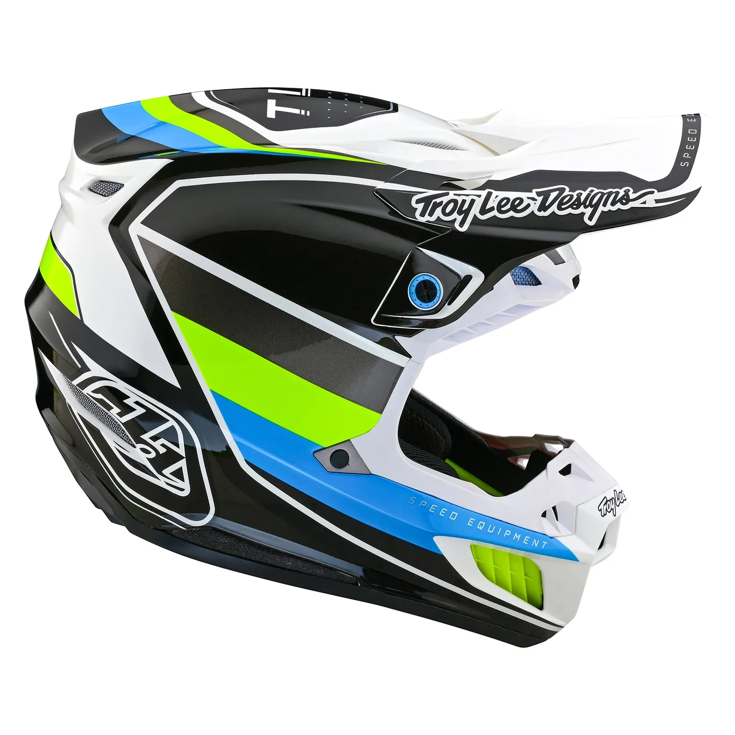 Troy Lee Designs SE5 Composite casco moto bianco blu MIPS